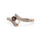 1 - Eleni Red Garnet and White Sapphire with Side Diamonds Bypass Ring 
