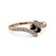 3 - Eleni Black Diamond with Side Diamonds Bypass Ring 