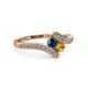 3 - Eleni Blue Diamond and Citrine with Side Diamonds Bypass Ring 