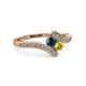 3 - Eleni Blue Diamond and Yellow Sapphire with Side Diamonds Bypass Ring 
