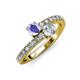 3 - Delise 5.00mm Round Tanzanite and Diamond with Side Diamonds Bypass Ring 