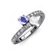 3 - Delise 5.00mm Round Tanzanite and White Sapphire with Side Diamonds Bypass Ring 