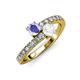 3 - Delise 5.00mm Round Tanzanite and White Sapphire with Side Diamonds Bypass Ring 