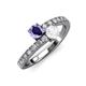3 - Delise 5.00mm Round Iolite and White Sapphire with Side Diamonds Bypass Ring 