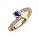 3 - Delise 5.00mm Round Iolite and White Sapphire with Side Diamonds Bypass Ring 