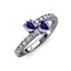 3 - Delise 5.00mm Round Iolite with Side Diamonds Bypass Ring 