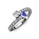 3 - Delise 5.00mm Round Diamond and Tanzanite with Side Diamonds Bypass Ring 