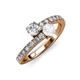 3 - Delise 5.00mm Round Diamond and White Sapphire with Side Diamonds Bypass Ring 