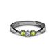 1 - Rylai 0.18 ctw Natural Diamond (2.70 mm) and Peridot Three Stone Engagement Ring  