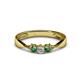 1 - Rylai 0.14 ctw Natural Diamond (2.70 mm) and Emerald Three Stone Engagement Ring  