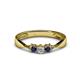 1 - Rylai 0.17 ctw Natural Diamond (2.70 mm) and Blue Sapphire Three Stone Engagement Ring  