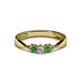 1 - Rylai 0.18 ctw Natural Diamond (2.70 mm) and Green Garnet Three Stone Engagement Ring  