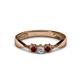 1 - Rylai 0.18 ctw Natural Diamond (2.70 mm) and Red Garnet Three Stone Engagement Ring  