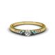 1 - Tresu Diamond and Blue Topaz Three Stone Engagement Ring 