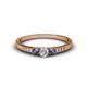 1 - Tresu Diamond and Iolite Three Stone Engagement Ring 