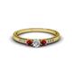 1 - Tresu Diamond and Ruby Three Stone Engagement Ring 