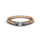 1 - Tresu Diamond and Blue Topaz Three Stone Engagement Ring 