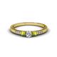 1 - Tresu Diamond and Peridot Three Stone Engagement Ring 