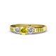 1 - Jamille Yellow Sapphire and Diamond Three Stone with Side Yellow Sapphire Ring 