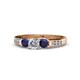 1 - Jamille Diamond and Blue Sapphire Three Stone Engagement Ring 