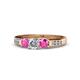 1 - Jamille Diamond and Pink Sapphire Three Stone Engagement Ring 