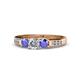 1 - Jamille Diamond and Tanzanite Three Stone Engagement Ring 