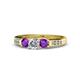 1 - Jamille Diamond and Amethyst Three Stone Engagement Ring 