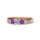 1 - Jamille Diamond and Amethyst Three Stone Engagement Ring 