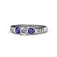 1 - Jamille Diamond and Iolite Three Stone Engagement Ring 