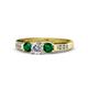 1 - Jamille Diamond and Emerald Three Stone Engagement Ring 