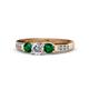 1 - Jamille Diamond and Emerald Three Stone Engagement Ring 