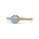 1 - Fiore Aquamarine and Diamond Halo Engagement Ring 