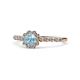 1 - Fiore Aquamarine and Diamond Halo Engagement Ring 