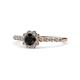 1 - Fiore Black and White Diamond Halo Engagement Ring 