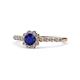 1 - Fiore Blue Sapphire and Diamond Halo Engagement Ring 