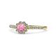 1 - Fiore Pink Tourmaline and Diamond Halo Engagement Ring 