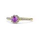 1 - Fiore Amethyst and Diamond Halo Engagement Ring 