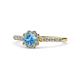 1 - Fiore Blue Topaz and Diamond Halo Engagement Ring 