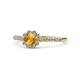 1 - Fiore Citrine and Diamond Halo Engagement Ring 