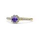 1 - Fiore Iolite and Diamond Halo Engagement Ring 