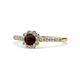 1 - Fiore Red Garnet and Diamond Halo Engagement Ring 