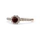1 - Fiore Red Garnet and Diamond Halo Engagement Ring 