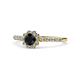 1 - Fiore Black and White Diamond Halo Engagement Ring 