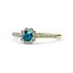1 - Fiore London Blue Topaz and Diamond Halo Engagement Ring 