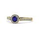 1 - Arael Blue Sapphire and Diamond Halo Engagement Ring 