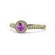 1 - Arael Amethyst and Diamond Halo Engagement Ring 