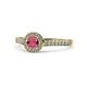 1 - Arael Rhodolite Garnet and Diamond Halo Engagement Ring 