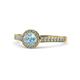 1 - Arael Aquamarine and Diamond Halo Engagement Ring 