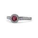 1 - Arael Ruby and Diamond Halo Engagement Ring 