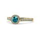 1 - Arael London Blue Topaz and Diamond Halo Engagement Ring 